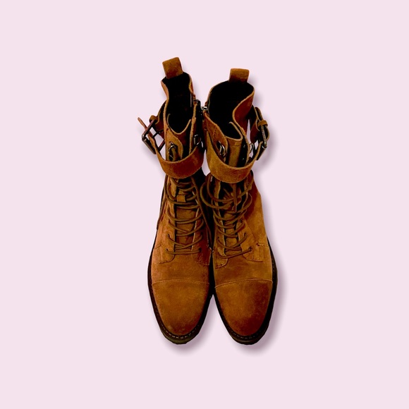 >>>NEW<<< Sam Edleman 7.5 brown suede combat boot >>Must Have<< - Picture 2 of 8